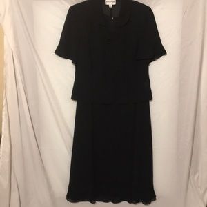 Navy dress with matching cover blouse